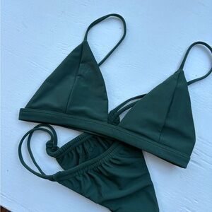 Benoa Swim Dark Green Triangle Bikini Set
